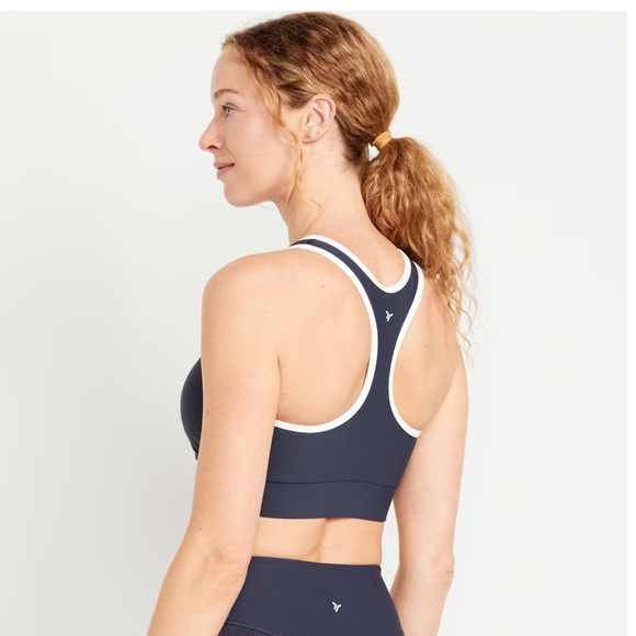 NWT OLD NAVY  Medium Support PowerSoft Racerback Sports Bra Color: Dusk Navy - Picture 3 of 10